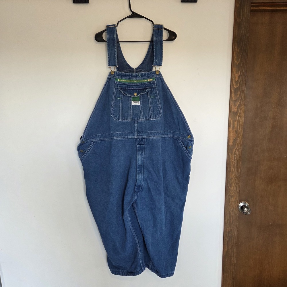 Liberty Denim Bib Overalls Farmer Carpenter Soft Worn Mens 56x30 VGC SEE PICS